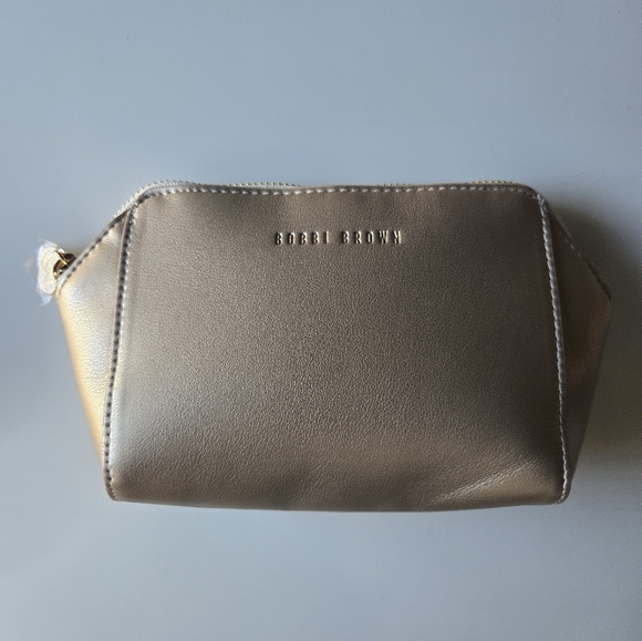 Bobbi Brown Handbags - NWOT Bobbi Brown Gold Metallic Makeup Bag Cosmetic Travel Pouch Zipper Case